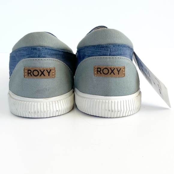Roxy Women's Boat Shoes Slip On Blue Chambray Brayden Flats Surfer Beach Size 10 - Picture 8 of 16